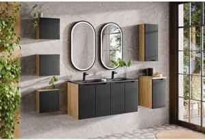 Szafka łazienkowa LUXOR BLACK 81-30-1D 30cm dąb olejowany/czarna