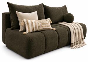 Oliwkowa sofa rozkładana z pojemnikiem boucle W2-E07