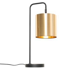 Nowoczesna lampa stołowa czarna ze złotem - Lofty Oswietlenie wewnetrzne