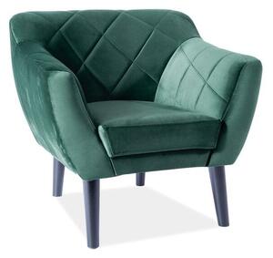 Fotel do salonu KARO 1 VELVET zielony