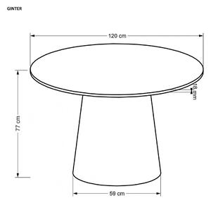 EMWOmeble GINTER stół okrągły, czarny (2p=1szt)