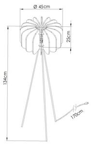 Lampa podłogowa nowoczesna nastrojowa trójnóg żółta filcowa 1xE27 15W MULA Sollux Lighting
