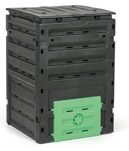 Kompostownik plastikowy ogrodowy, 450 L, czarno-zielony