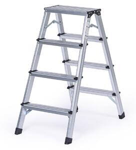 Stopnie aluminiowe dwustronne, 2x4 stopnie, 830 mm