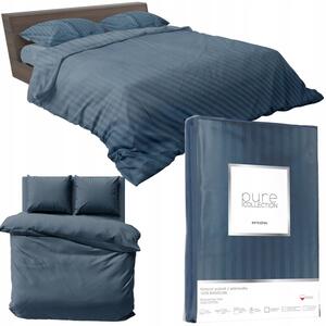 Pościel z adamaszku bawełniana denim/niebieska 220x200 PURE Detexpol
