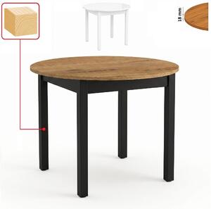 Stół 80 cm okrągły nierozkładany, blat 1,8 cm, nogi i calgi Drewniane „ Kwadratowe ” I ArtDHome
