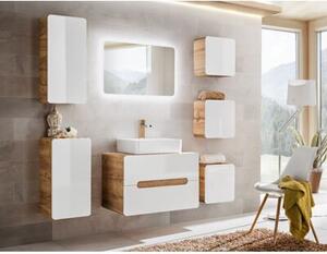 Szafka pod umywalkę ARUBA 829 80 cm biała/dąb