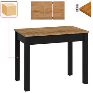 Stół 60x100 cm prostokątny rozkładany, blat do kantu 1,8 cm, nogi i calgi Drewniane „ Kwadratowe ” I ArtDHome