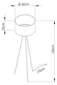 Lampa stojąca podłogowa z abażurem taupe trójnóg 1xE27 15W NEVIA Sollux Lighting