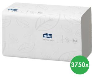 Ręczniki papierowe Tork Advanced Singlefold (ZZ) - delikatne, 3750 szt