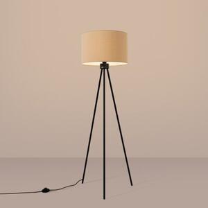 Lampa stojąca podłogowa z abażurem taupe trójnóg 1xE27 15W NEVIA Sollux Lighting