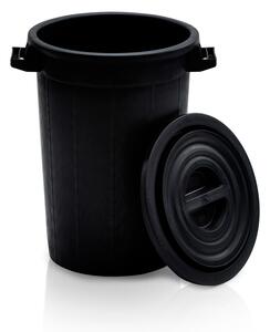 Plastikowy pojemnik z pokrywką, 75 l, regranulat, czarny