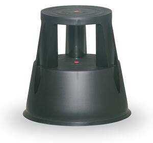 Taboret mobilny plastikowy, czarny