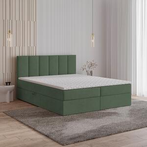 Masseno Łóżko kontynentalne MERIL z pojemnikiem na pościel 140x200 cm - Zielony, SORO 72