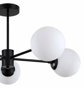 Salonowa czarna lampa wisząca Roma molekuły białe balls do salonu - czarny