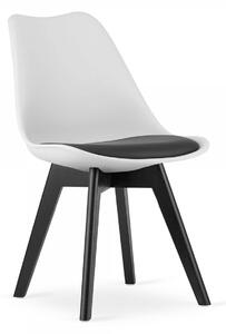 MebleMWM Krzesło biało-czarne 53E-7 nogi czarne