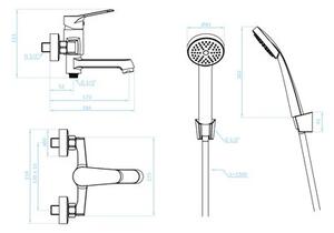 Bateria wannowa natynkowa KUCHINOX Atez BTK 711D Czarny