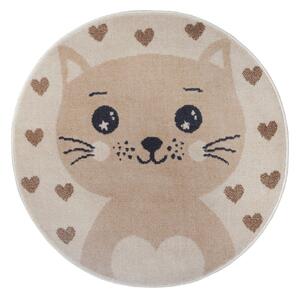 Beżowy dywan dziecięcy ø 100 cm Cat – Hanse Home