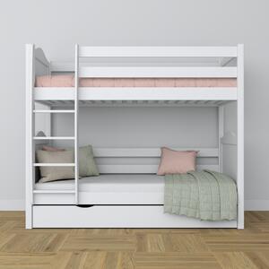 Drewniane łóżko piętrowe z szufladą Harmony