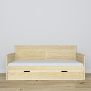 Sosnowa sofa z szufladą N01