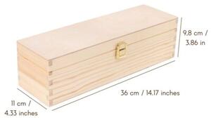 Pudełko na Wino | CREATIVE DECO | 1 Butelka 36x11x9,8cm | Naturalny