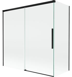 Mexen Rox parawan nawannowy 2-skrzydłowy rozsuwany 160 + 75 x 150 cm, transparent, czarny - 8C9-160-075-70-00