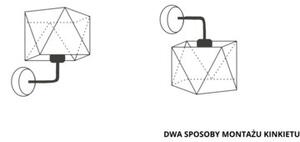 Kinkiet lampa ścienna lampa na ścianę z abażurem diament BURNE