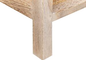 Szafka stolik nocny z 1 szufladą boho rattanowy front jasne drewno Esto Beliani