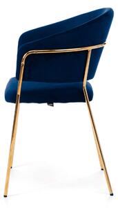 MebleMWM Krzesło Glamour granatowe DC-893 welur #64, złote nogi