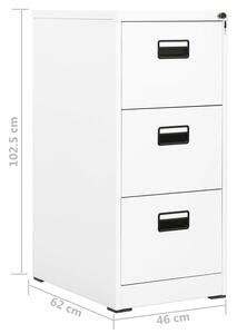 Biały stalowy kontenerek do biura na klucz - Miron 4X