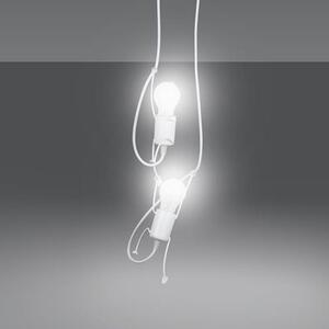 Lampa wisząca biała BOBI 2xE27x15W wym:60x20x20cm Emibig