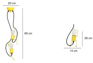 Lampa wisząca biała BOBI 2xE27x15W wym:60x20x20cm Emibig