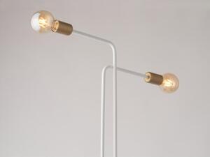 Lampa podłogowa dekoracyjna minimalistyczna podwójna biało-złota 2xE27 15W Gino Sigma Lighting