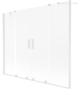 Mexen Velar Duo parawan nawannowy 2-skrzydłowy rozsuwany 200 x 150 cm, szron, biały - 896-200-000-32-20