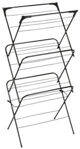 Suszarka na pranie metalowa czarna pionowa 62x46,5x137,5 cm
