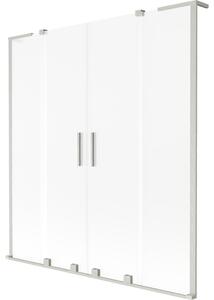 Mexen Velar L Duo parawan nawannowy 2-skrzydłowy rozsuwany 150 x 150 cm, szron, nikiel szczotkowany - 896-150-003-32-97