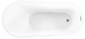 Wolnostojącą wanna akrylowa owalna biała 170 x 78 cm system przelewowy Solarte Beliani