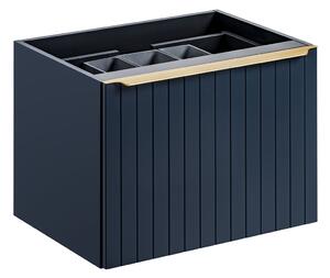 Granatowa wisząca szafka łazienkowa glamour - Satino 4X 60 cm