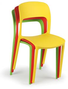 Krzesło do jadalni plastikowe REFRESCO, żółte