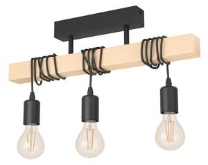 Lampa wisząca w czarno-naturalnym kolorze TOWNSHEND – EGLO