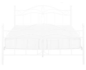 Metalowe łóżko prostokątne 140 x 200 cm retro design ze stelażem białe Antila Beliani