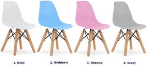 Zestaw niebieskich krzeseł nowoczesnych dla dzieci 4 szt. - Suzi