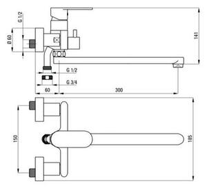 Bateria umywalkowa DEANTE Alpinia BGA 056M Chrom