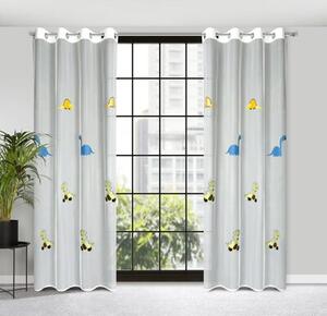 Firana gotowa EUROFIRANY Dino 140 x 250 cm BiaÅo-zielony