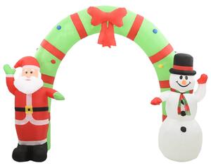 Nadmuchiwana brama świąteczna, Mikołaj i bałwan, z LED, 223 cm