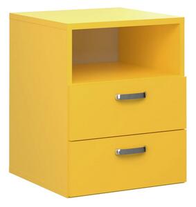 Żółta szafka nocna z szufladami kontenerek