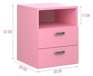 Różowy kontenerek z szufladami młodzieżowa szafka