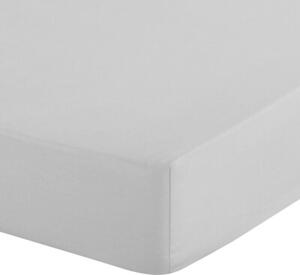 Prześcieradło EUROFIRANY Basic z gumką 180 x 200 cm Jasnoszary