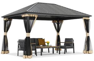 Metalowa altana Sardynia z moskitierą 3x4 Garden Point beżowa