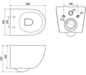 Mexen Lena miska wc Rimless z deską wolnoopadającą slim, duroplast, biała/złota - 30224006